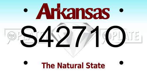 S4271O Arkansas License Plate