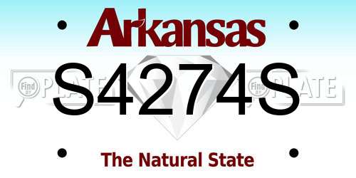 S4274S Arkansas License Plate