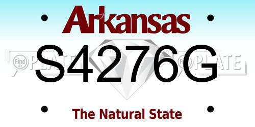 S4276G Arkansas License Plate
