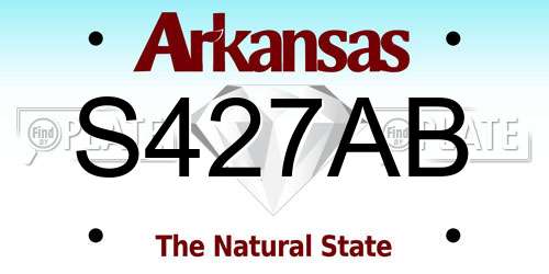 S427AB Arkansas License Plate