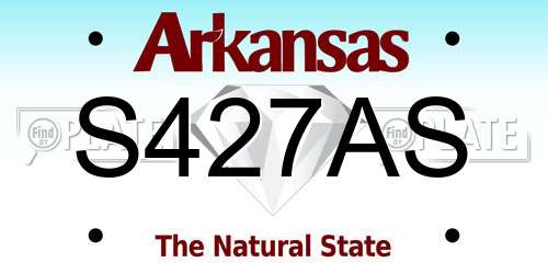 S427AS Arkansas License Plate