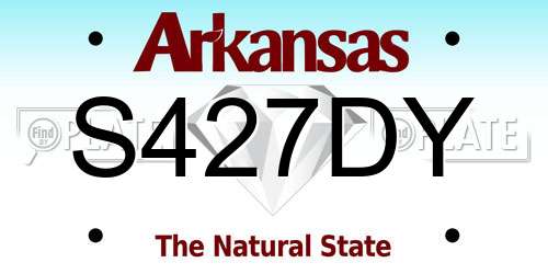 S427DY Arkansas License Plate
