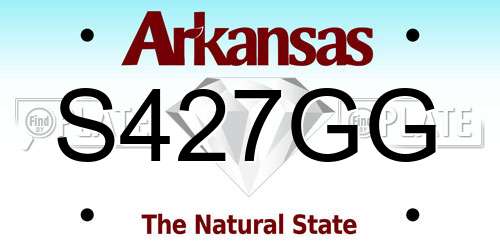 S427GG Arkansas License Plate