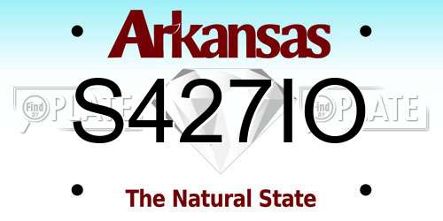 S427IO Arkansas License Plate