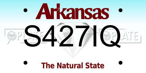 S427IQ Arkansas License Plate