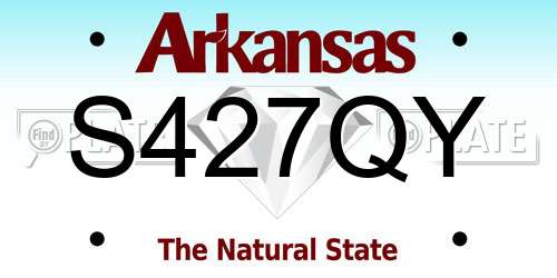 S427QY Arkansas License Plate
