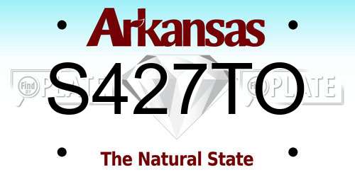 S427TO Arkansas License Plate