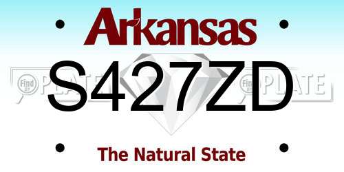 S427ZD Arkansas License Plate