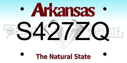 S427ZQ Arkansas License Plate
