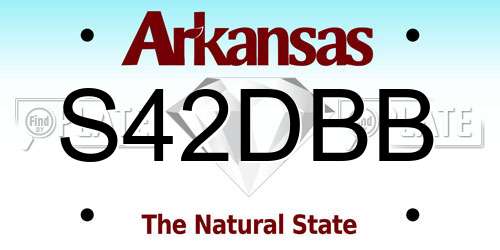 S42DBB Arkansas License Plate