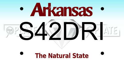 S42DRI Arkansas License Plate