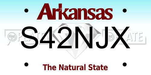 S42NJX Arkansas License Plate