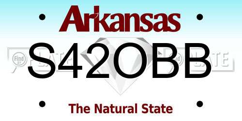 S42OBB Arkansas License Plate