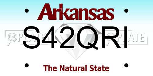 S42QRI Arkansas License Plate