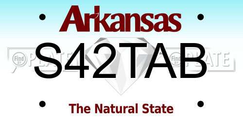 S42TAB Arkansas License Plate
