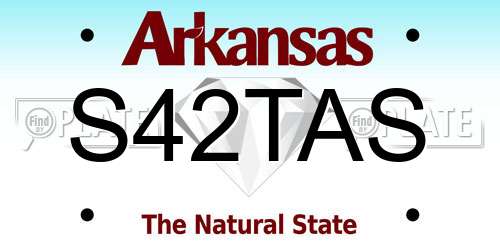 S42TAS Arkansas License Plate
