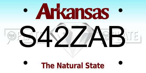S42ZAB Arkansas License Plate