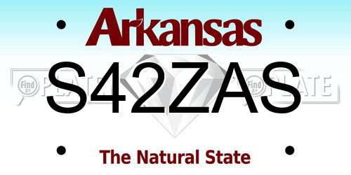 S42ZAS Arkansas License Plate