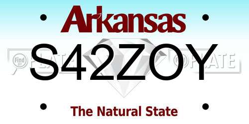 S42ZOY Arkansas License Plate