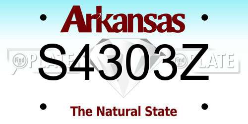 S4303Z Arkansas License Plate