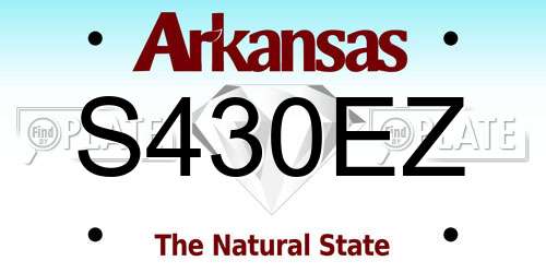 S430EZ Arkansas License Plate