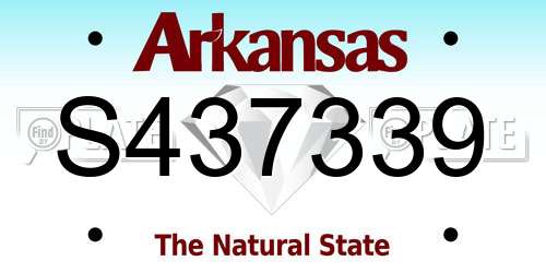 S437339 Arkansas License Plate
