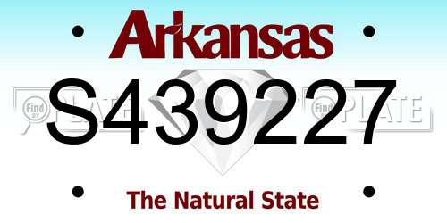 S439227 Arkansas License Plate