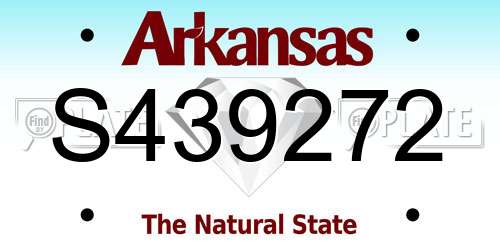 S439272 Arkansas License Plate