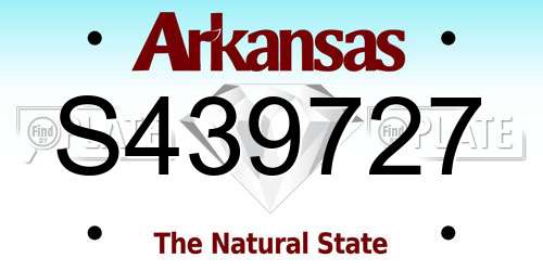 S439727 Arkansas License Plate