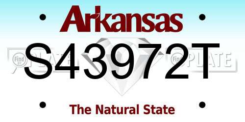 S43972T Arkansas License Plate