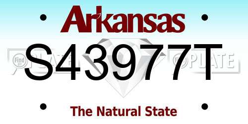 S43977T Arkansas License Plate