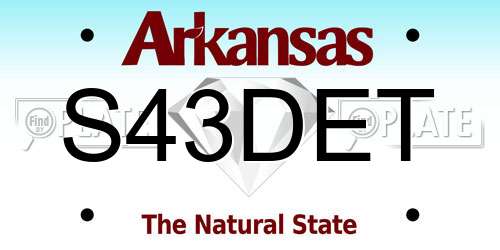 S43DET Arkansas License Plate