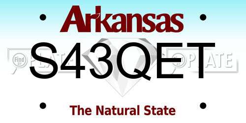 S43QET Arkansas License Plate