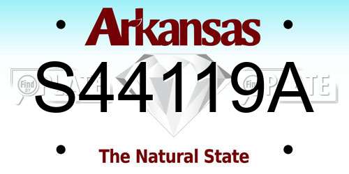 S44119A Arkansas License Plate