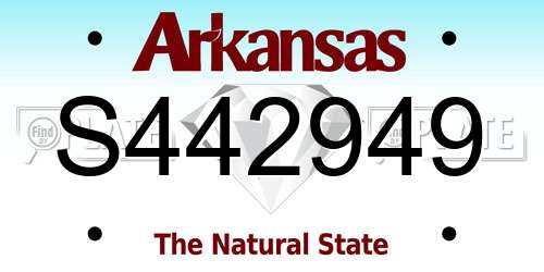 S442949 Arkansas License Plate