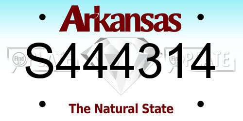 S444314 Arkansas License Plate