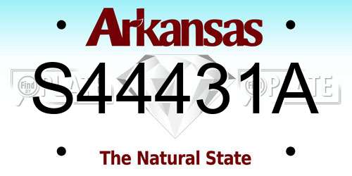 S44431A Arkansas License Plate