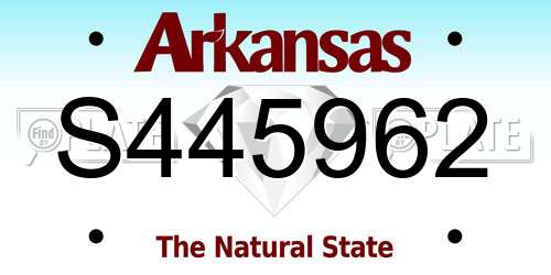 S445962 Arkansas License Plate