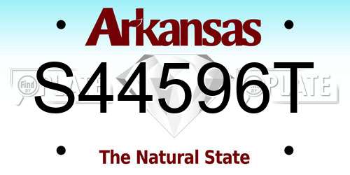 S44596T Arkansas License Plate