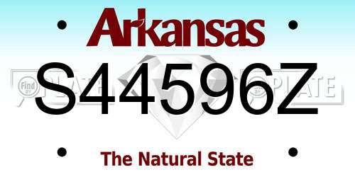 S44596Z Arkansas License Plate