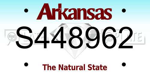 S448962 Arkansas License Plate