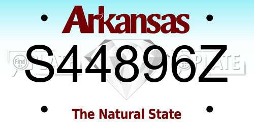 S44896Z Arkansas License Plate