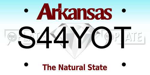 S44YOT Arkansas License Plate