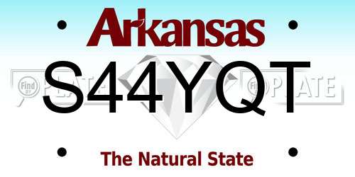 S44YQT Arkansas License Plate