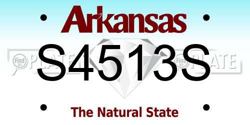 S4513S Arkansas License Plate