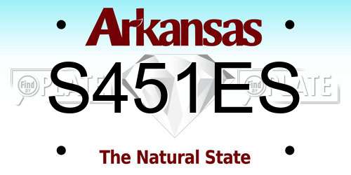 S451ES Arkansas License Plate