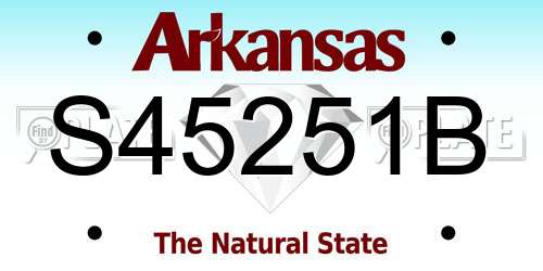 S45251B Arkansas License Plate