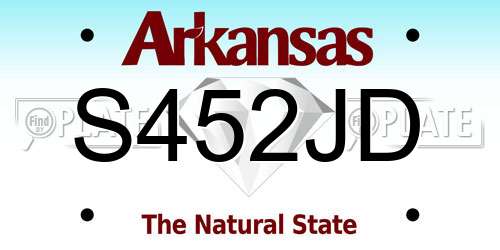 S452JD Arkansas License Plate