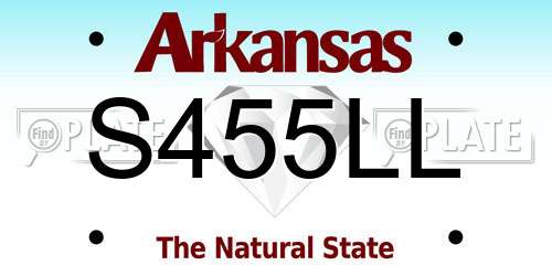 S455LL Arkansas License Plate