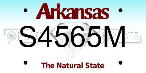 S4565M Arkansas License Plate